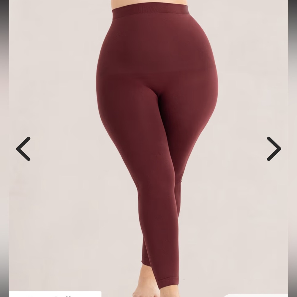 Shapermint Essentials High Waisted Shaping Leggings Burgundy 3XL Women’s
